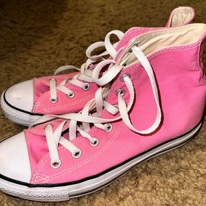 Pink high top Converse